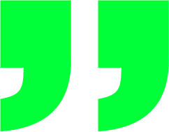 over-sized quatation marks in lime color